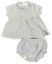Vintage Carter  s 2 Piece Baby Outfit Floral Blue 6-9 Months