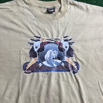 Vintage 80's Single Stitch Aztec Themed By R Massa T-Shirt Beige Size XL Read