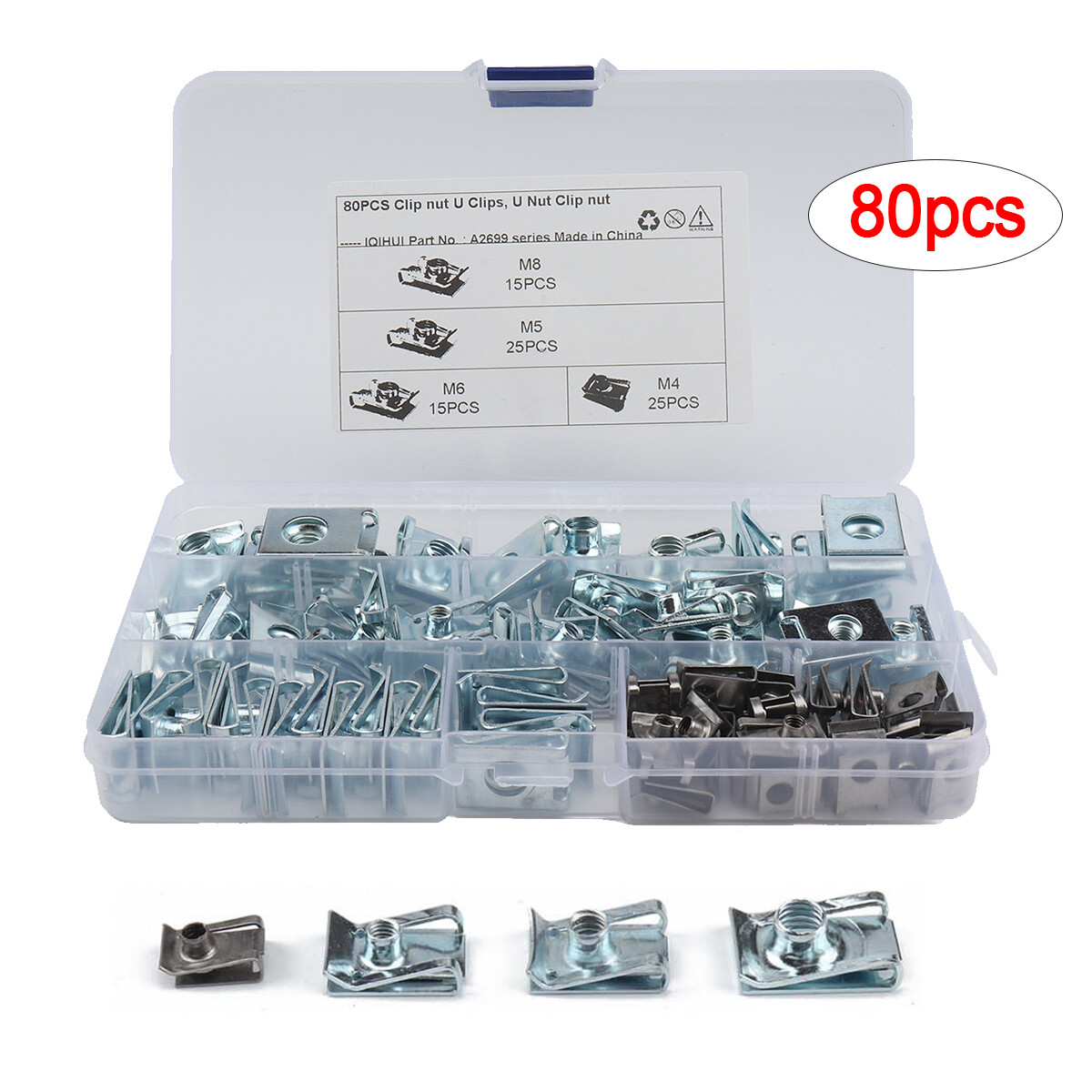 80x M4 M5 M6 M8 Spire Clips Lug Nuts Chimney U Nuts Fixings Panel Speed