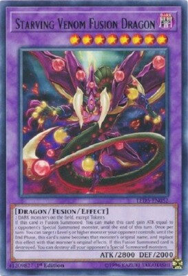 STARVING VENOM FUSION DRAGON *** RARE 1ST EDITION LED5-EN052 MINT