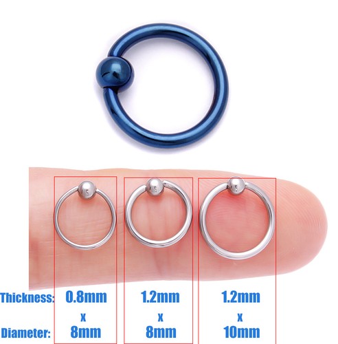 Cierre quirúrgico de bola de acero Oreja Anillo de nariz Ceja Daith Hoop Tragus Anillo de labios - Imagen 11 de 12