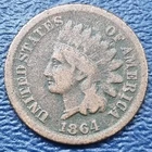 1864 with L Indian Head Cent 1c Better Grade #71630