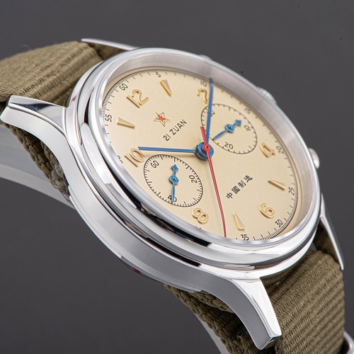 Reloj mecánico manual cronógrafo zafiro exposición Aviation SEAGULL1963 ST19 - Imagen 7 de 20
