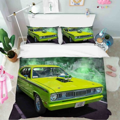 3D Car Retro Yellow Quilt Cover Set Bedding Sets Pillowcases