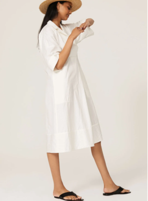 Club Monaco Women's White Short Sleeve Textured Shirt Midi Dress Size S |  eBay