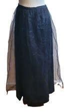 Vintage Impressions Black Tulle Layered Long Mesh Skirt Size M