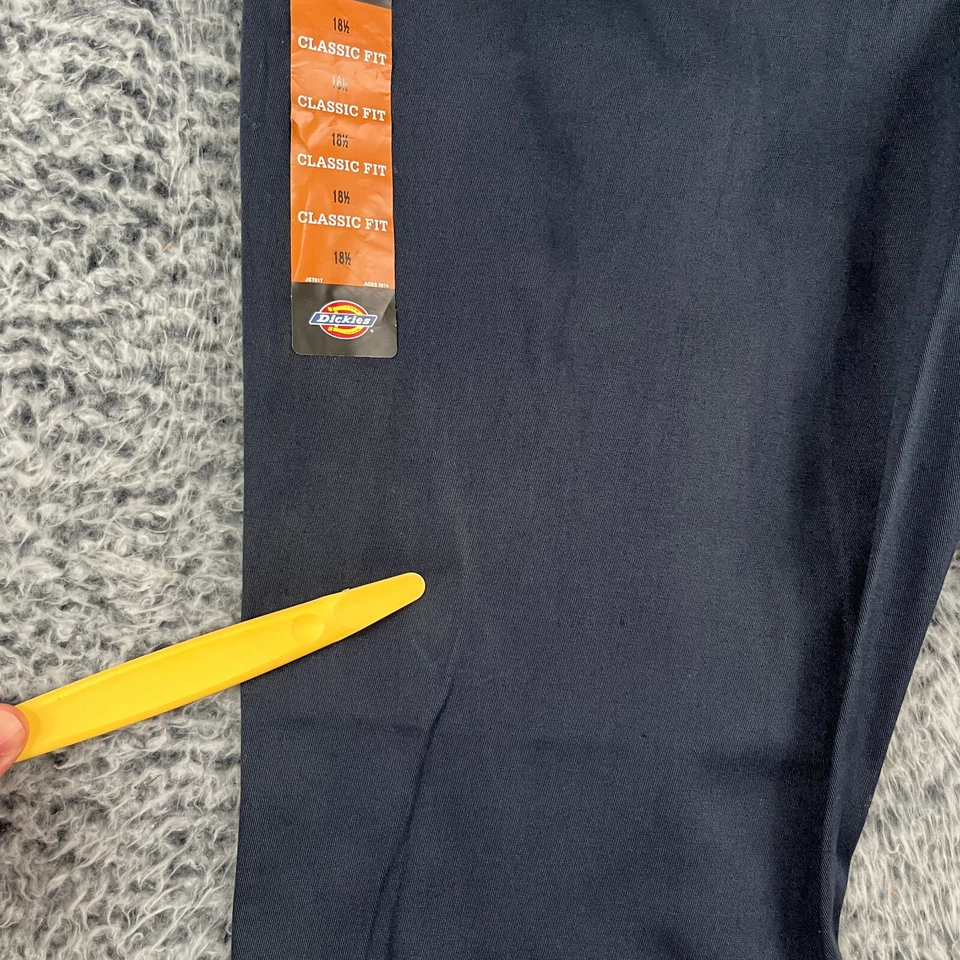 Dickies Pant Girls 18.5 Navy Blue Stretch Classic Fit Straight Work Utility - Image 2 of 4