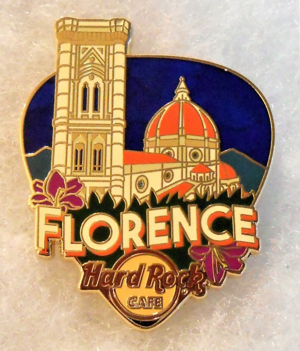 HARD ROCK CAFE FLORENCE GREETINGS FROM GUITAR PICK SERIES PIN # 98017
