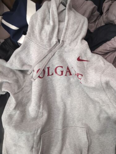 Colgate Raiders Mens M NCAA Hoodie Nike Dri Fit Maroon College Grey Rare NY Red