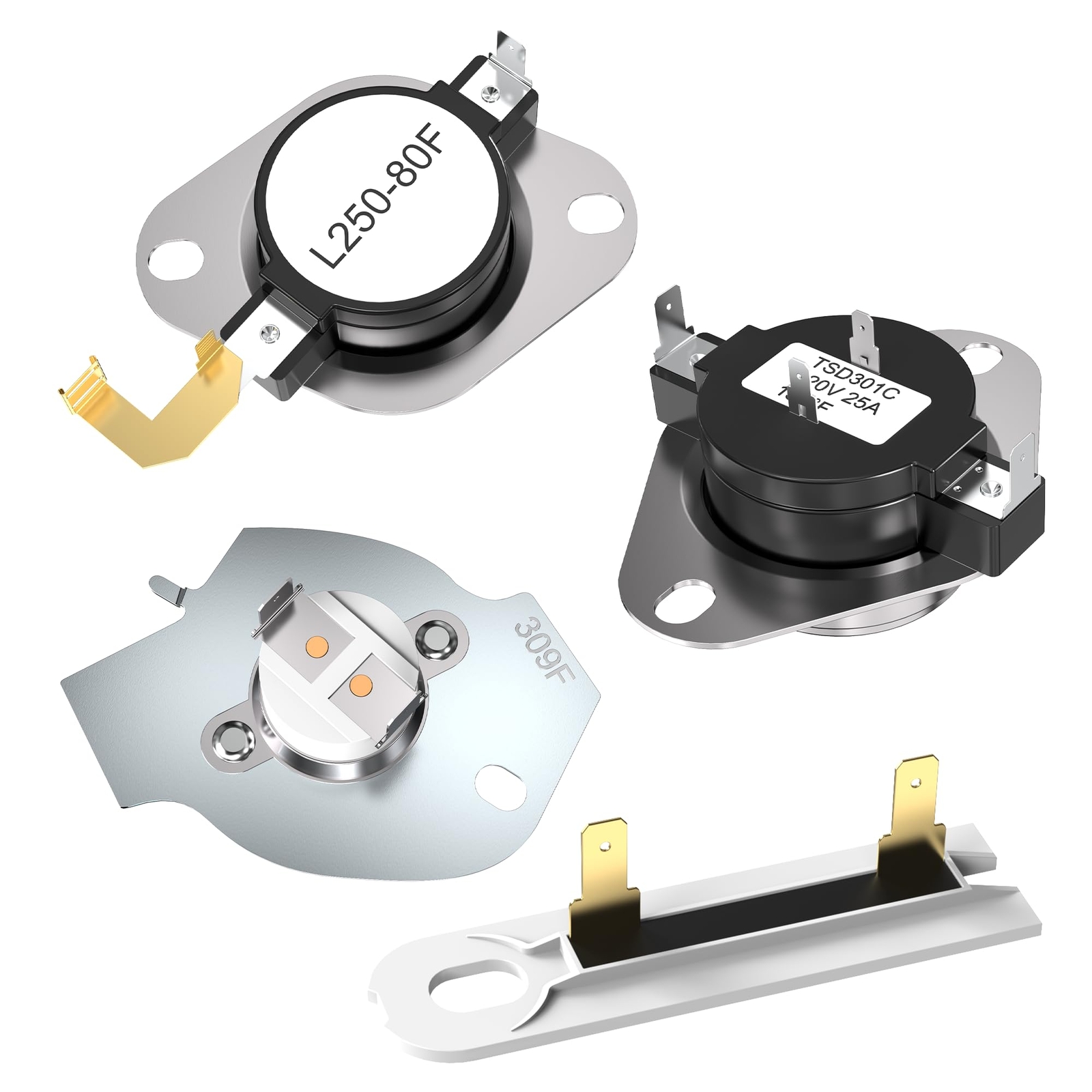 Upgraded 3977393 Dryer Thermal Fuse 3387134 Cycling Thermostat 3392519 Replacement Kit
