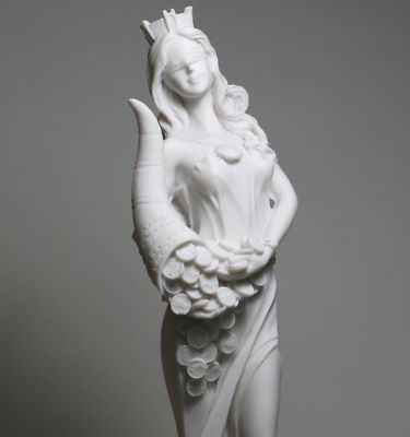 Göttin des Reichtums Tyche Dame Glück Fortuna Statue Skulptur 30 cm