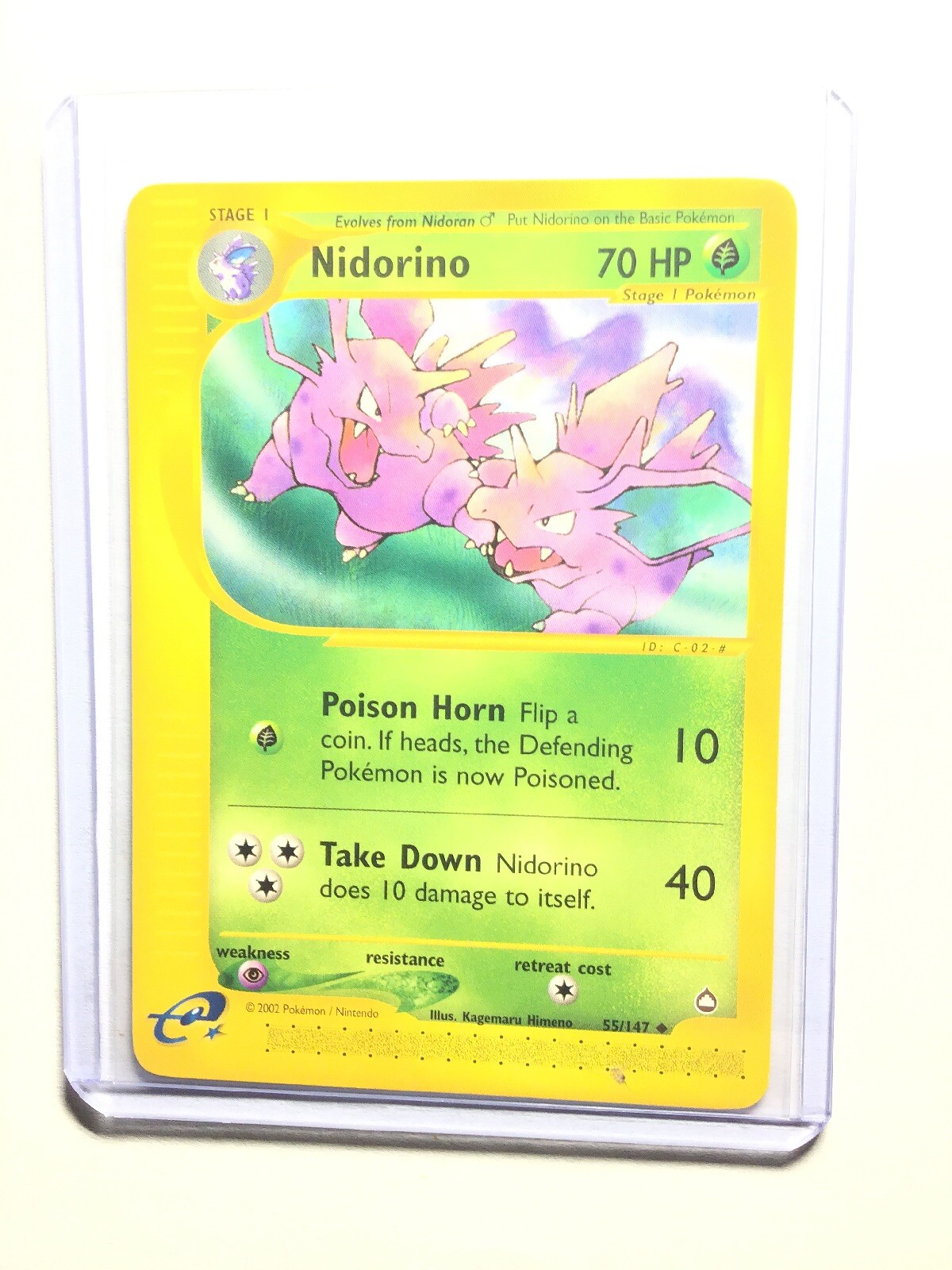 NIDORINO - 55/147 - Aquapolis - Uncommon - Pokemon Card - NM