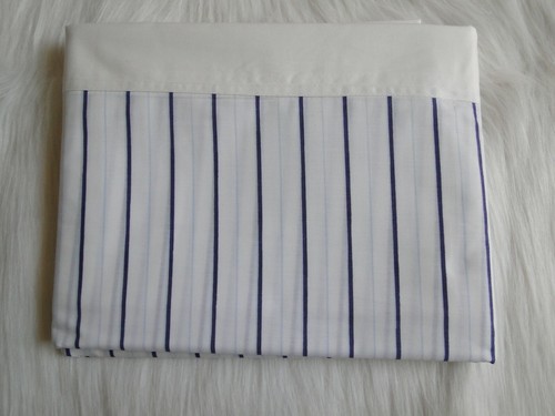 Navy Stripe Print Flat Sheet, Fitted Sheet and Pillow Cases - Picture 3 of 22