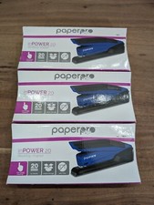 New X3 PaperPro inPOWER 20 One-Finger Desktop Stapler, Blue
