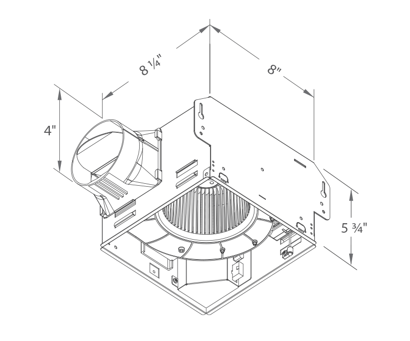 BreezGreenBuilder Ventilation Fans GBR80LED 80 CFM Fan/Dimmable LED