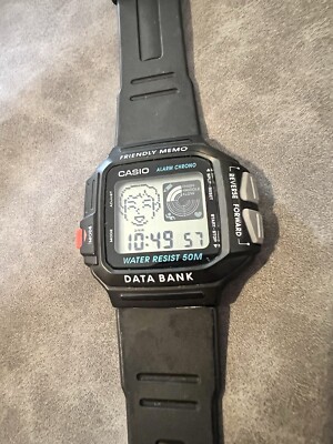 NOS CASIO DBJ-21 FRIENDLY MEMO DATA BANK WR 50M VINTAGE DIGITAL WATCH JAPAN 1995