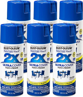 Rust-Oleum 249114 Painter's Touch 2X Ultra Cover Spray, 12 oz, Gloss Deep Blue