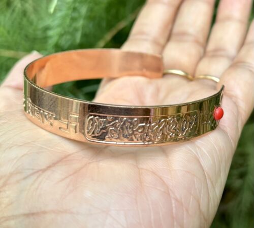1Pc Pure Copper Mens Healing Bangle, Cuff, Bracelet, Jewelry, Spiritual, 17 gram - Picture 2 of 10