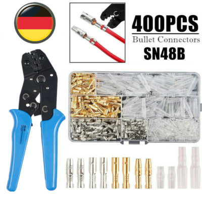 400PCS MOTORCYCLE WIRING 3.9MM HARNESS LOOM BRASS ELECTRICAL BULLET CONNECTORS