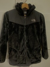 The North Face Girls Fleece Full Zip Jacket Faux Fur Black Size XL