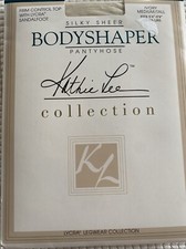 Kathie Lee Silky Sheer Bodyshaper Pantyhose Ivory Med/Tall New