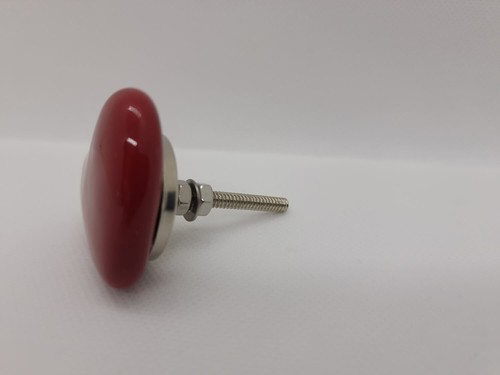Juego de 4 botones de cerámica CORAZÓN en rojo brillante para un acento decorativo - Imagen 2 de 3