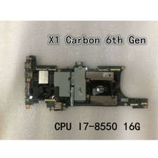 Original Lenovo Thinkpad X1 Carbon 6th Gen Motherboard I7-8550U 16GB RAM 01YR210