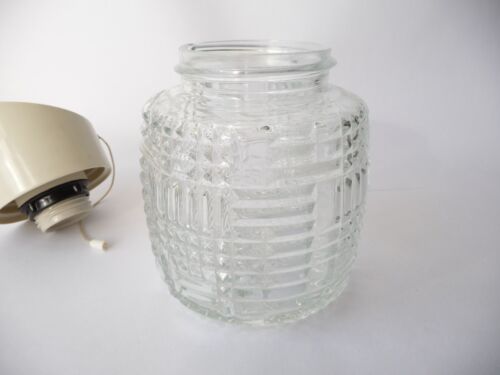 Vintage Retro 1970s Brutalist Glass Wall Light with pull cord - Picture 4 of 11