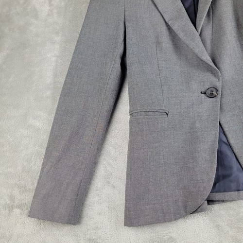 Zara Balzer Jacket Womens Medium Gray One Button Modern Professional Office - Picture 10 of 16
