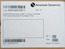 American Dynamics ADCi400-D011 Illustra 400 Security Camera - SAME DAY SHIPPING