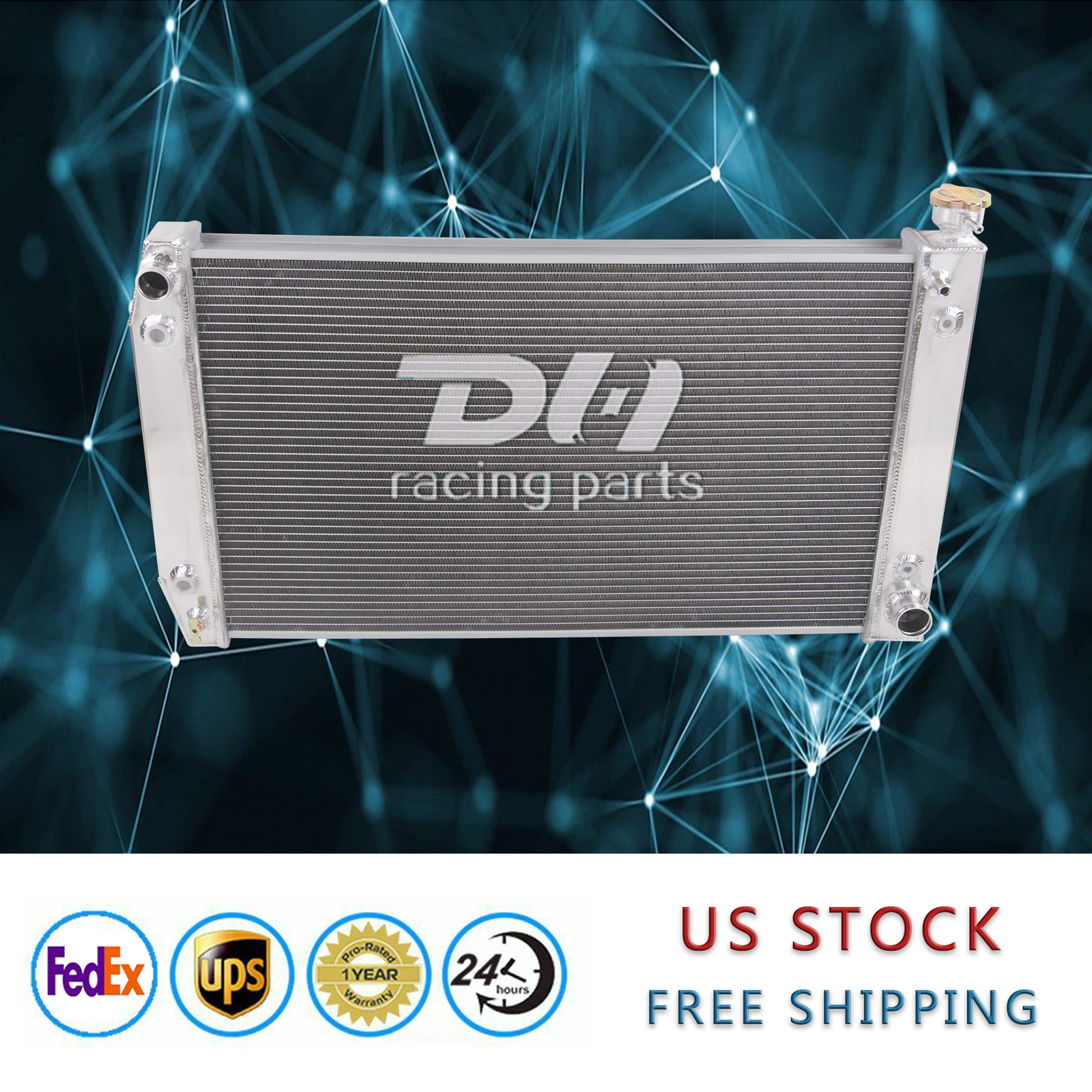 622 4Row Aluminum Radiator Fit 1988-99 Chevy Truck C/K 1500 2500 3500 GMC 5.7 V8