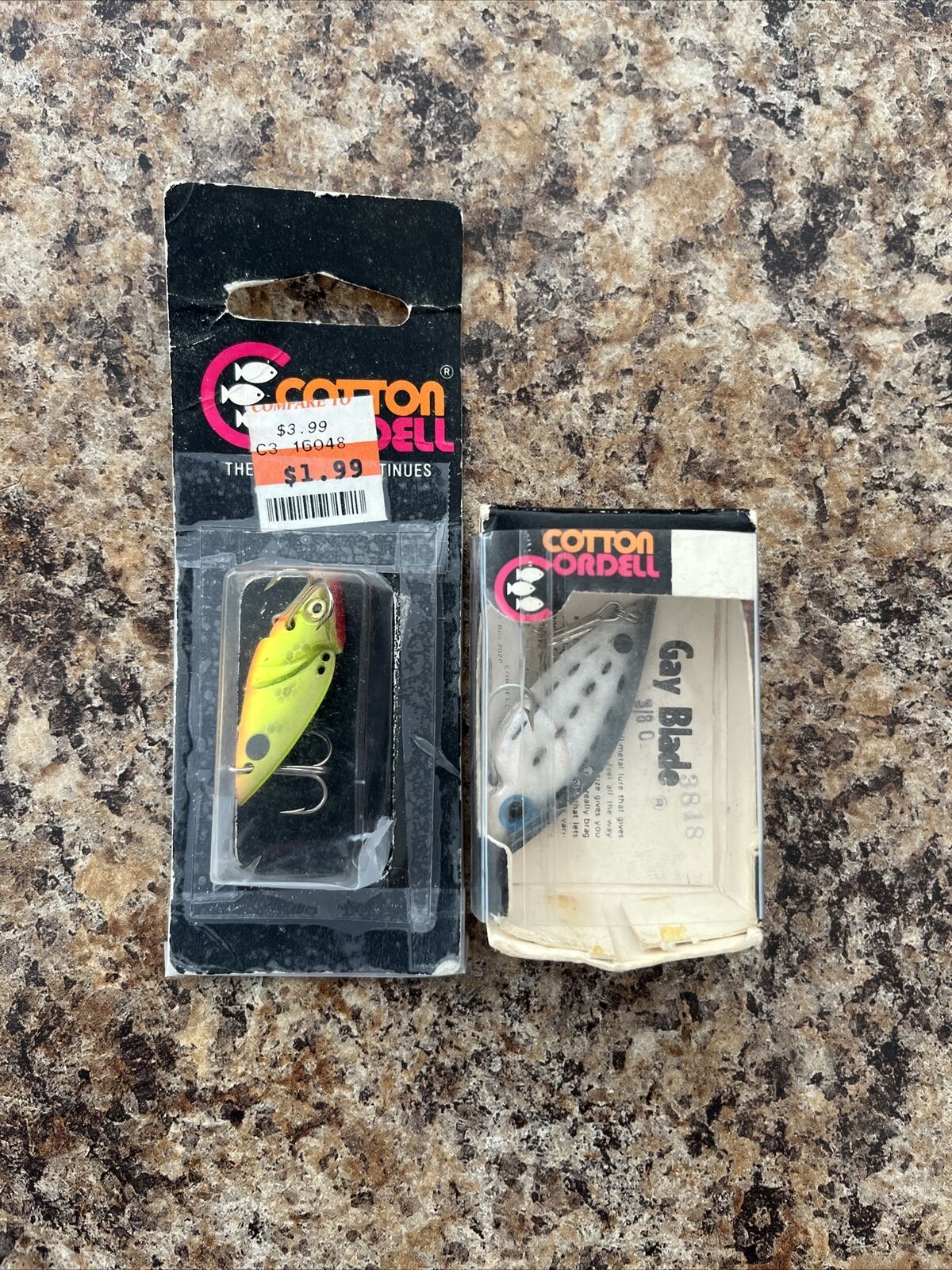 Lot Of 2 New Cotton Cordell Gay Blade Fishing Lures Pradco 90's
