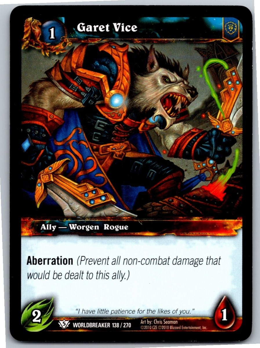 World of Warcraft Card Game Garet Vice 138/270 Worldbreaker CCG