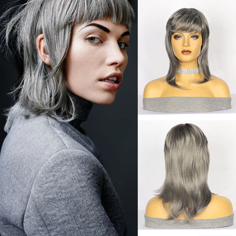 Gray discount mullet wig
