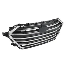 Front Bumper Grille Grill W/ Chrome Trim For Hyundai Elantra 2017-2018 Black