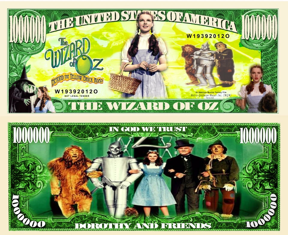 OUR WIZARD OF OZ CARTOON DOLLAR BILL (25 Bills)