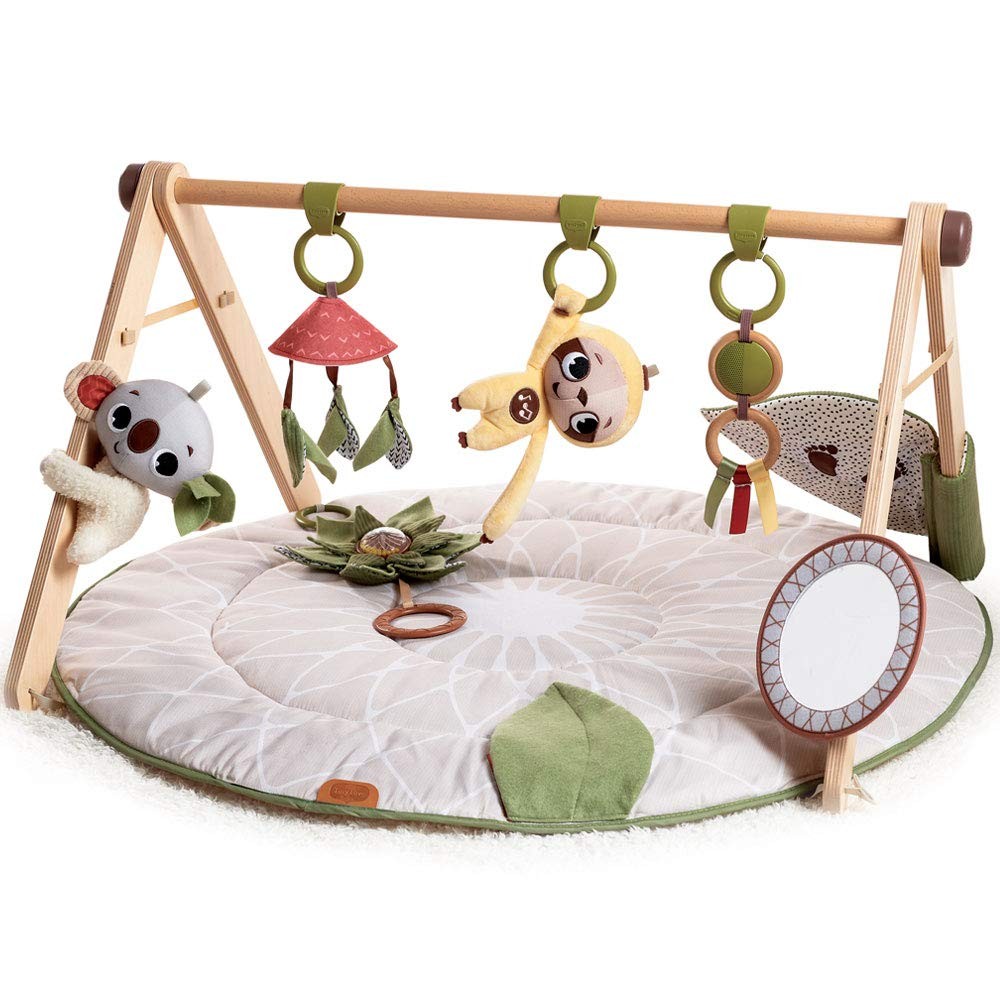 Tiny Love Luxe Developmental Gymini, Stylish Wooden Baby Play Gym with Music, 0+