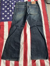 LEVIS 516 JEANS VINTAGE BLU SVASATI FONDO A CAMPANA W 34 L 33 LEVI