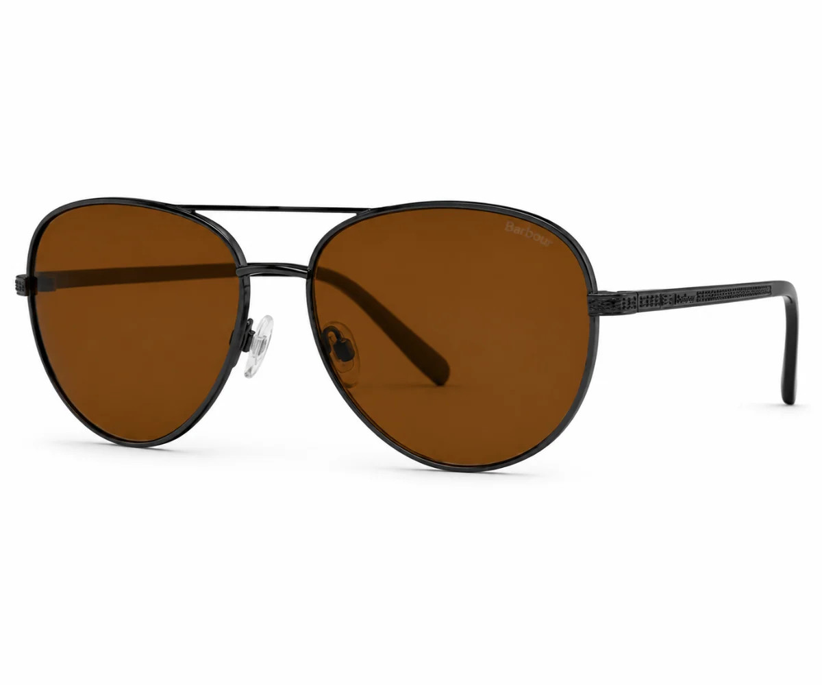 Barbour BAS 3003 210 Men's Sunglasses Silver / Gunmetal Brown UV400 59/14/145