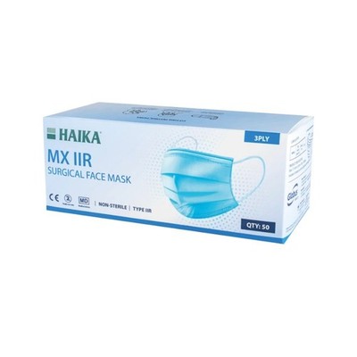 4 Schachteln mit 50 Haika Gesichtsmasken - 3-lagig IIR 2R medizinische Qualität CE-geprüft