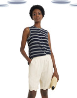 Ex JD Williams Womens Summer Scallop Edge Linen Mix Shorts Elasticated Waist £24