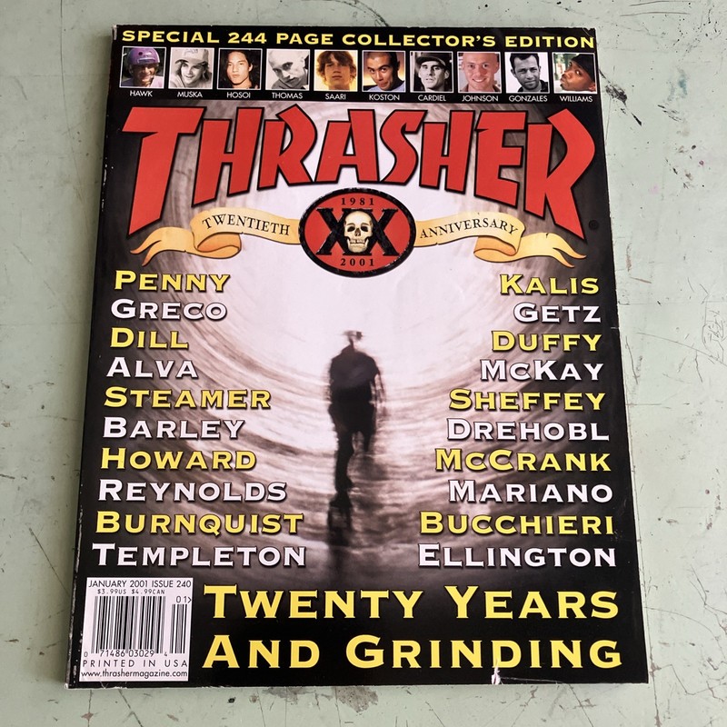 Thrasher January 2001 Issue 240 20th Anniversary Skateboarding Magazine