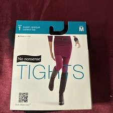 No Nonsense New Super Opaque /Black Tights Womens Control Top Size M/Medium New