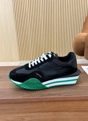  TOM FORD Men's low-top Black/Green Comfortable sneakers