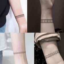 10 Designs Waterproof Arm Wrist Leg Circle Fake Temporary Tattoo Stickers - ...