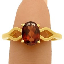 18K Gold Plated Brass Oval Colorful Gemstone Ring Interwoven Band Design TGR1031