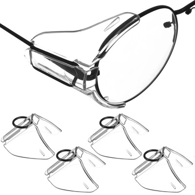 2Pairs Glasses Side Shield Soft Pc Protective Sheets for Safety Glasses Anti-Spl