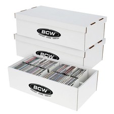BCW CD Storage Box with Lid 3 Pack  Holds 100 Jewel Cases  CD Organizer Ca...