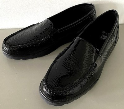 Ara High Soft Womens 7.5 Patent Leather Loafers Low Heel Business
