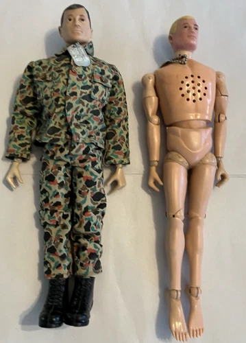 Vintage Hasbro 1960s GI Joe TALKING ACTION PILOT & ARMY 12" FIGURE WORK LOT
